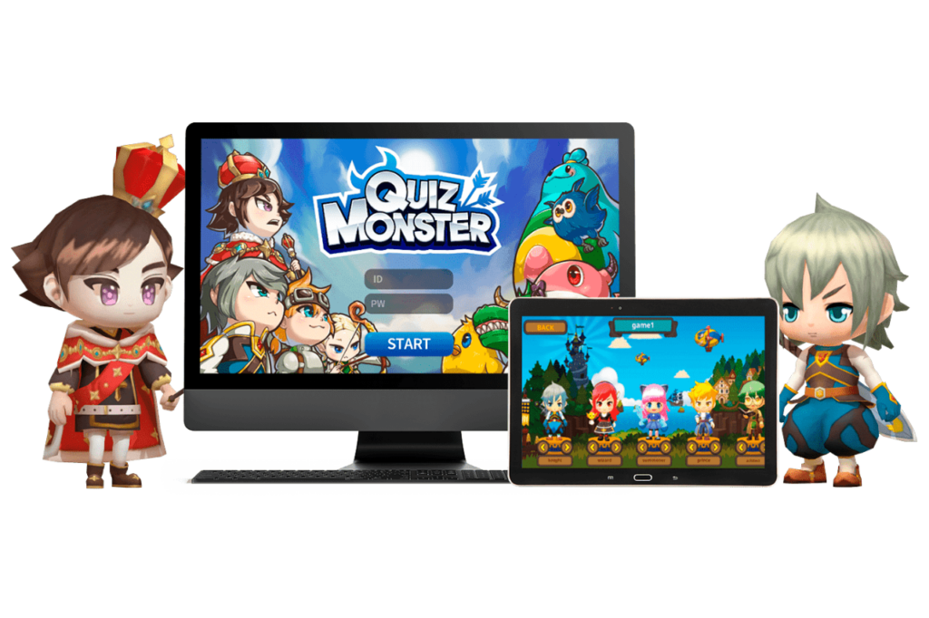 Quiz Monster is an educational game platform that enables
students to experience customized learning content
for English or mathematics in an interesting environment.